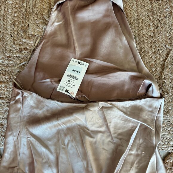 ZARA Mid-camel Satin Effect Halter Top – Size M – NWT Brand New with Tags - Picture 12 of 12